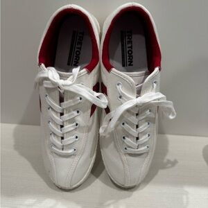 Tretorn White and Red Sneakers